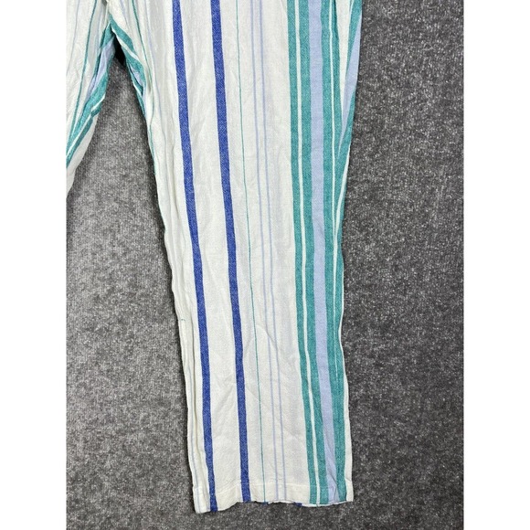 Ellen Tracy Linen Rayon Striped Pull On Pants Womens Size XL Pockets - Picture 9 of 16